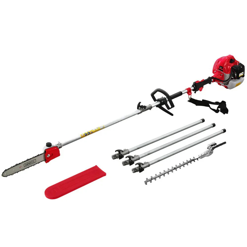 Giantz 62CC Pole Chainsaw Hedge Trimmer 12in Chain Saw 5.6m Long Reach Red - Mekamart Australia