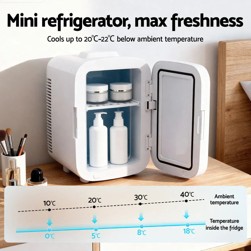 Glacio Mini Fridge Portable 13L White Electric Cooler Warmer 12V 220V - Mekamart Australia