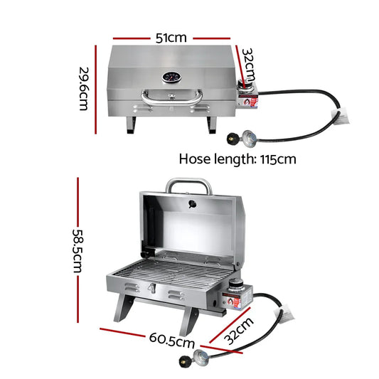 Grillz Portable Gas BBQ Grill - Mekamart Australia