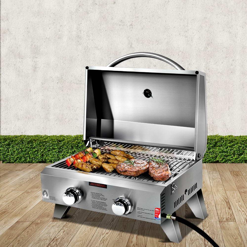 Grillz Portable Gas BBQ Grill 2 Burners - Mekamart Australia