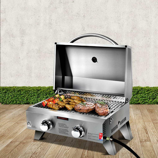Grillz Portable Gas BBQ Grill 2 Burners - Mekamart Australia