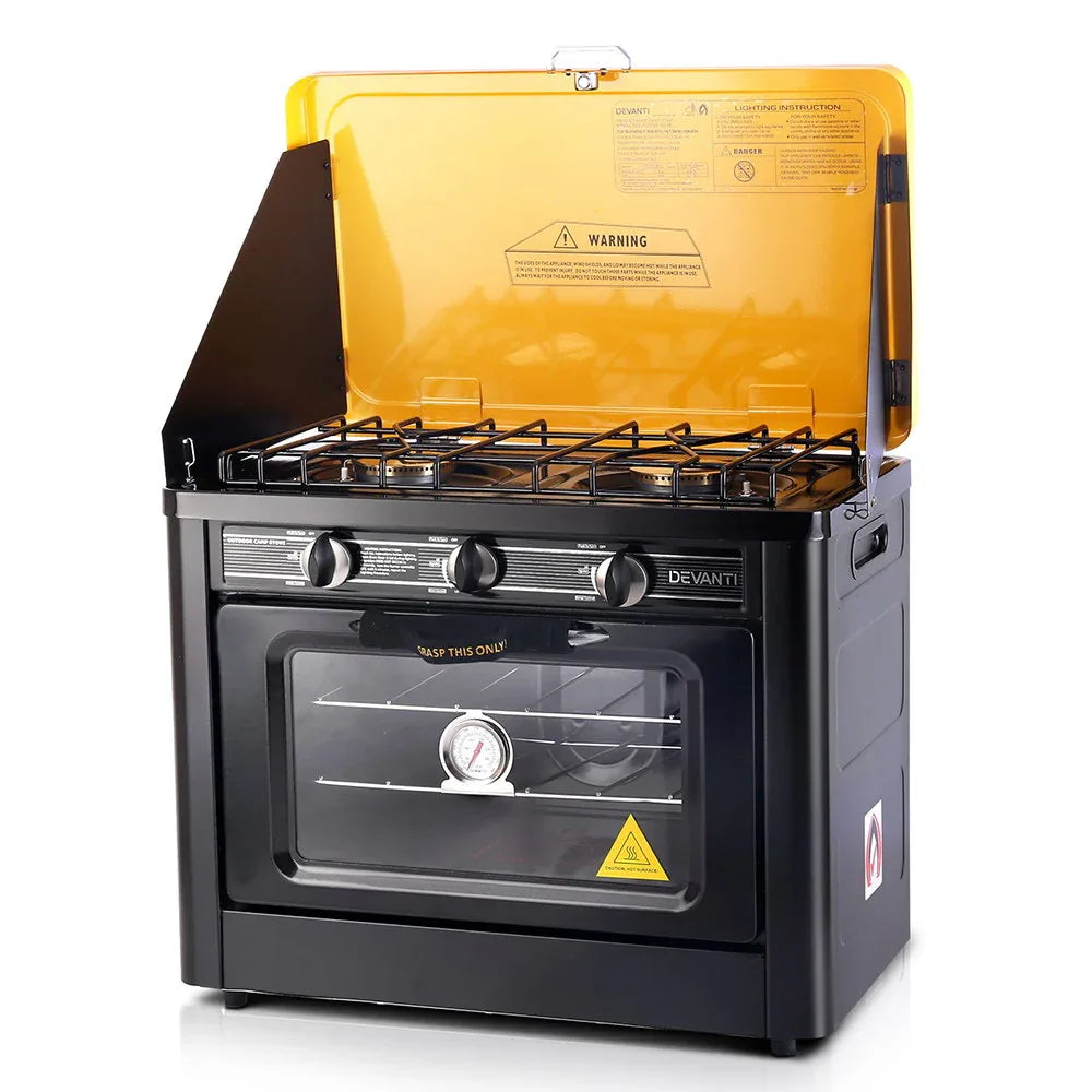 Devanti Portable Gas Oven LPG Black - Mekamart Australia