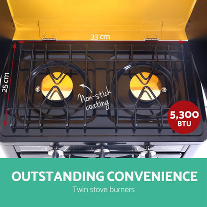 Devanti Portable Gas Oven LPG Black - Mekamart Australia