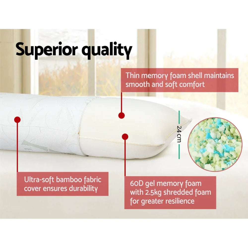 Giselle Bedding Body Support Pillow Bamboo Cover - Mekamart Australia