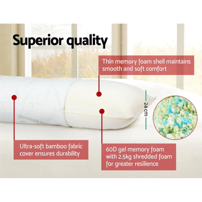 Giselle Bedding Body Support Pillow Bamboo Cover - Mekamart Australia