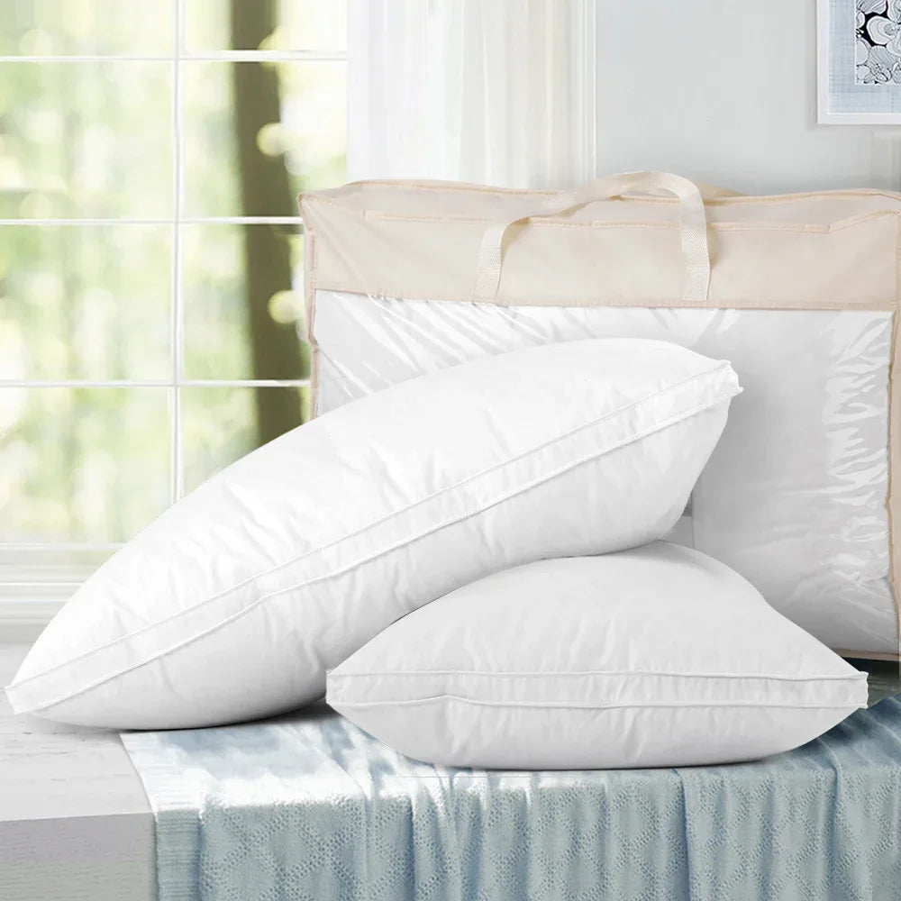 Giselle Bedding Duck Feather Down Pillow Luxury Twin Pack - Mekamart Australia