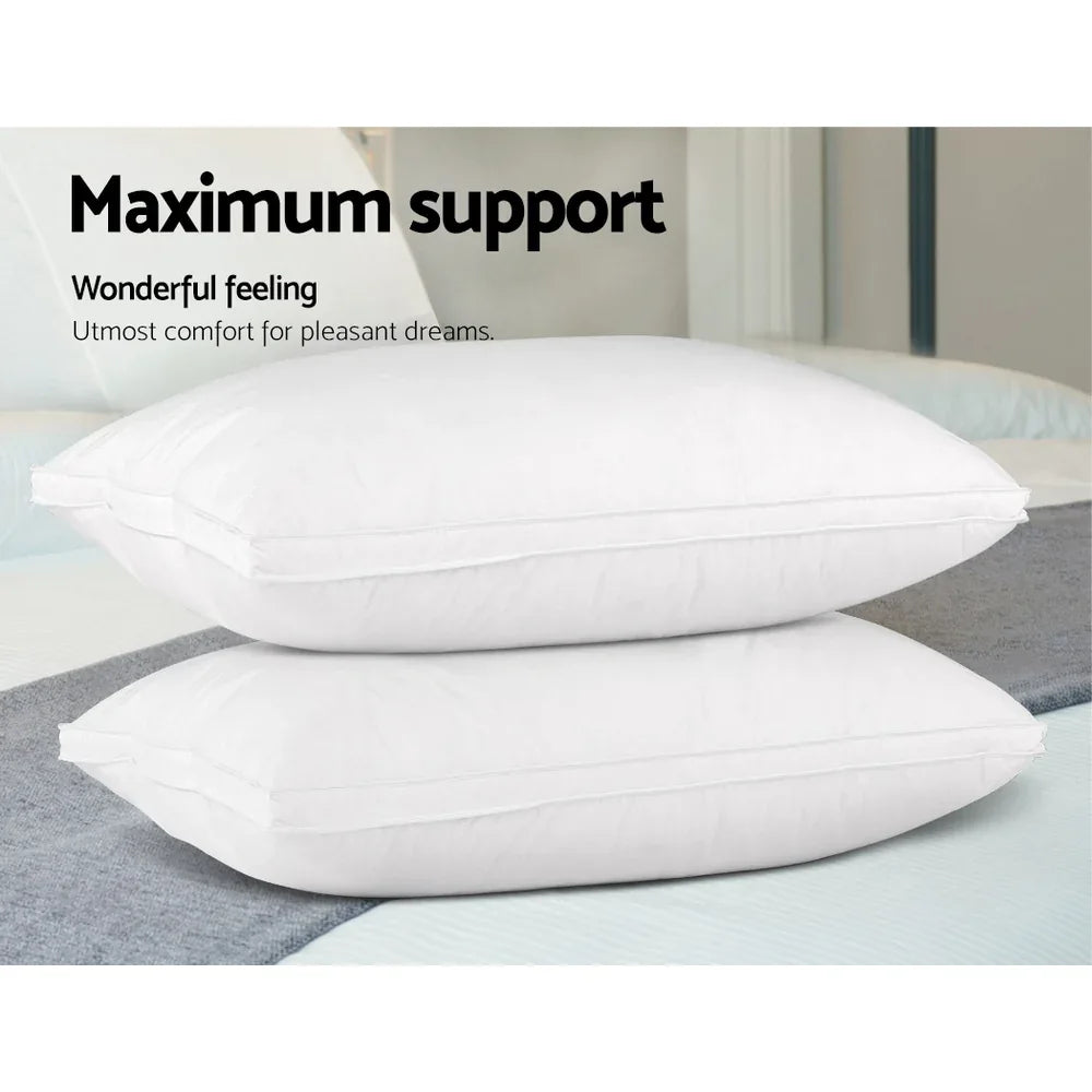 Giselle Bedding Duck Feather Down Pillow Luxury Twin Pack - Mekamart Australia