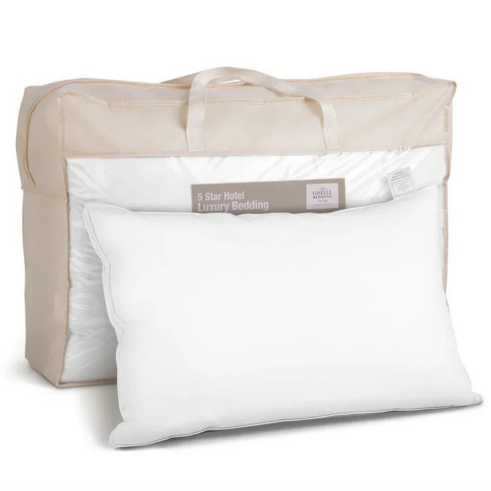 Giselle Bedding Duck Feather Down Pillow Luxury Twin Pack - Mekamart Australia