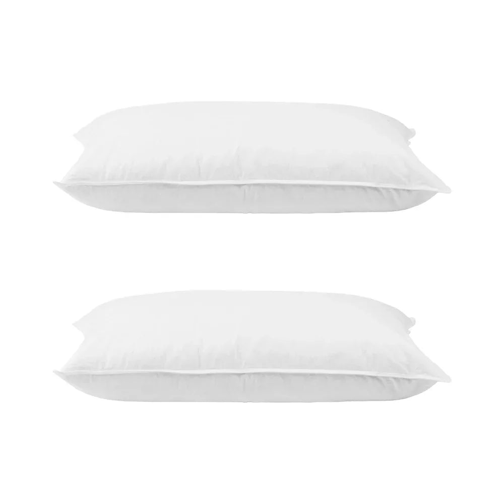 Giselle Bedding Duck Feather Down Pillow Twin Pack - Mekamart Australia