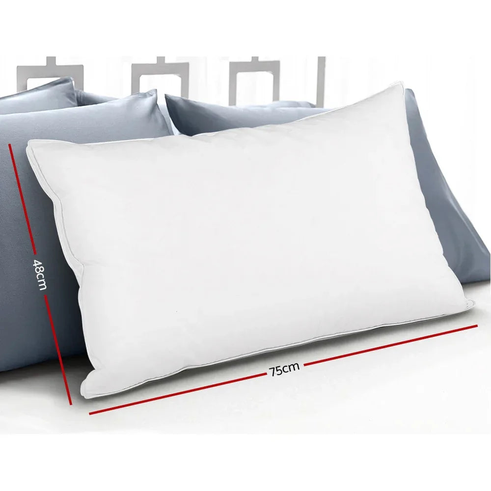 Giselle Bedding Goose Feather Down Pillow Luxury Twin Pack - Mekamart Australia