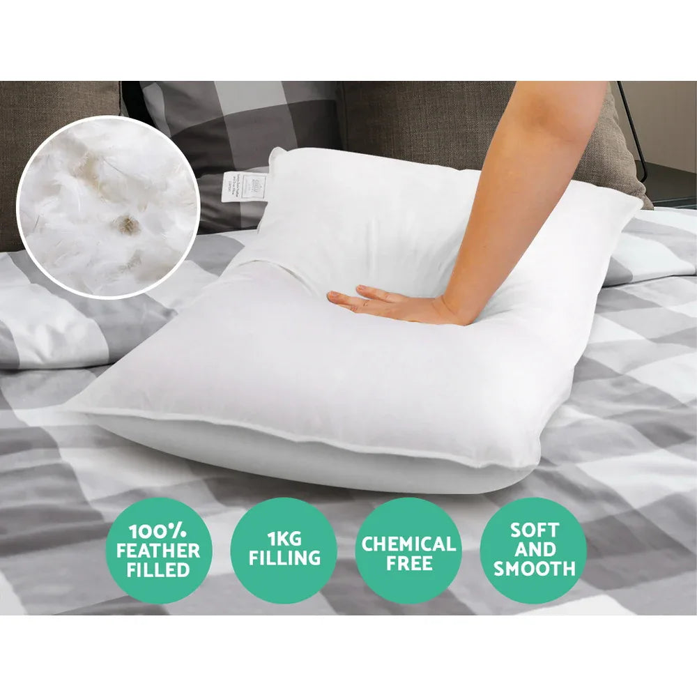 Giselle Bedding Goose Feather Down Pillow Twin Pack - Mekamart Australia