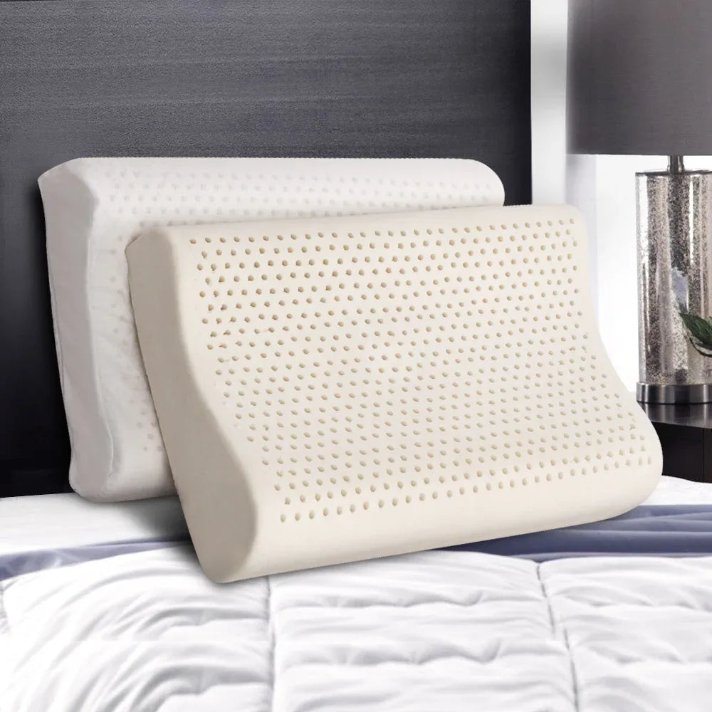 Giselle Bedding Natural Latex Pillow 2-Zone Twin Pack - Mekamart Australia