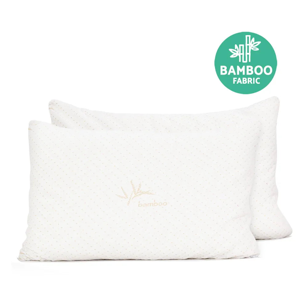 Giselle Bedding Memory Foam Pillow Bamboo Cover Twin Pack - Mekamart Australia