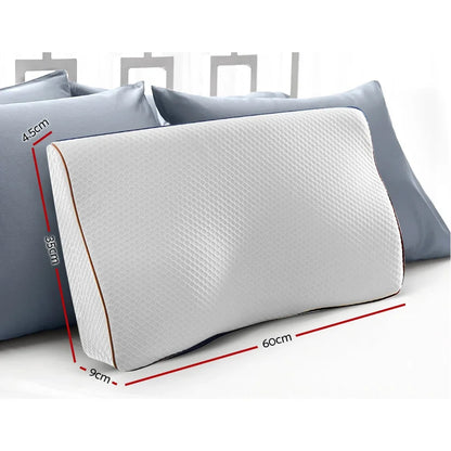 Giselle Bedding Memory Foam Contour Pillow Grey - Mekamart Australia