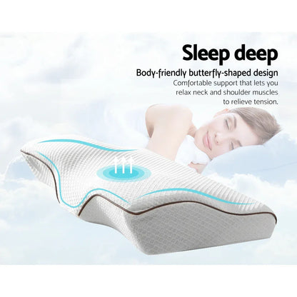Giselle Bedding Memory Foam Contour Pillow Grey - Mekamart Australia