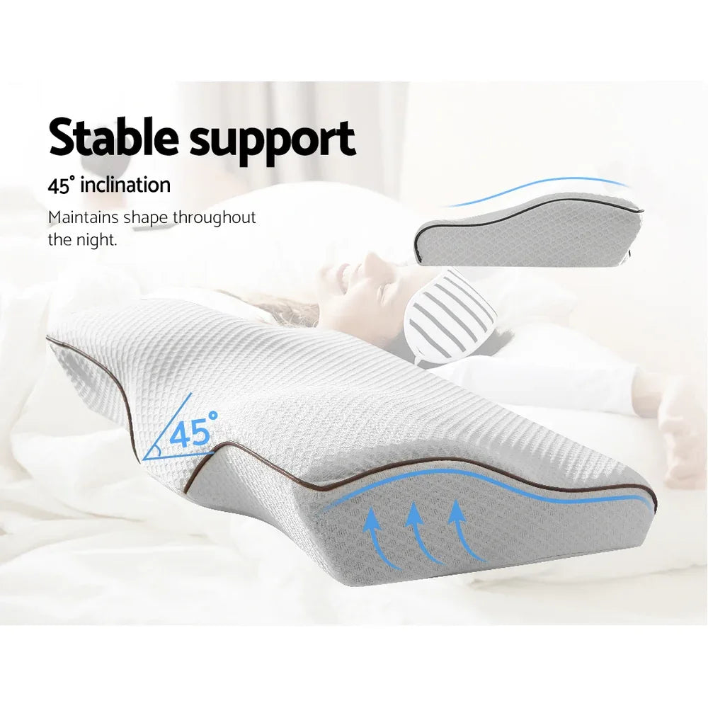 Giselle Bedding Memory Foam Contour Pillow Grey - Mekamart Australia
