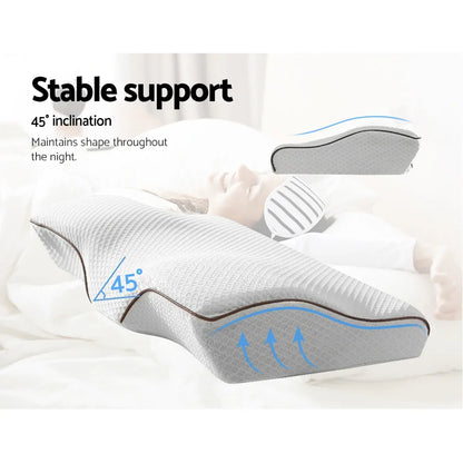 Giselle Bedding Memory Foam Contour Pillow Grey - Mekamart Australia