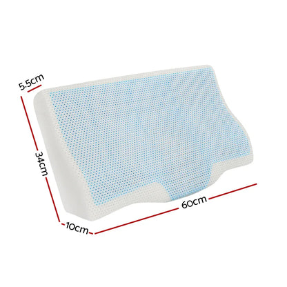 Giselle Bedding Memory Foam Contour Pillow Cool Gel Bamboo Cover - Mekamart Australia