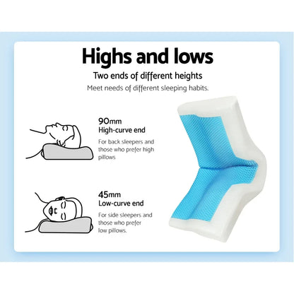 Giselle Bedding Memory Foam Contour Pillow Cool Gel Bamboo Cover - Mekamart Australia