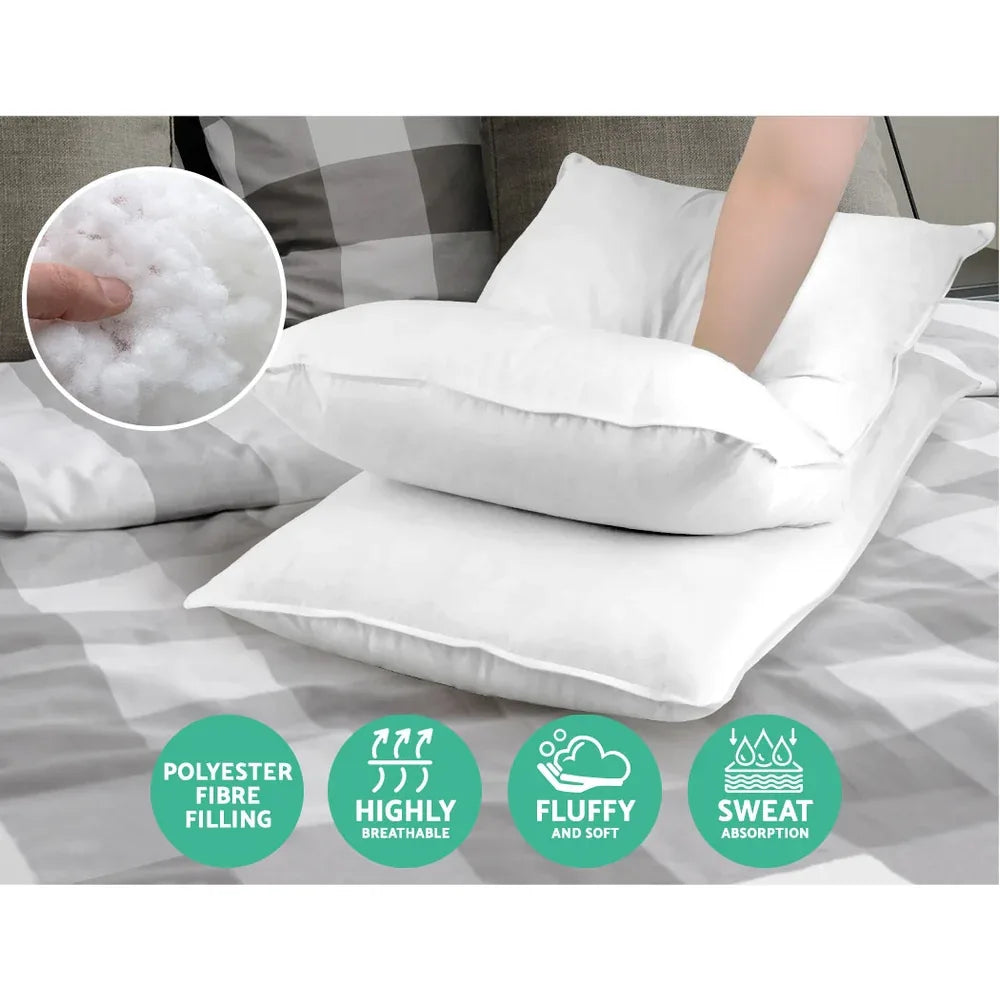 Giselle Bedding 4 Pack Bed Pillow Family Hotel 50X90CM - Mekamart Australia