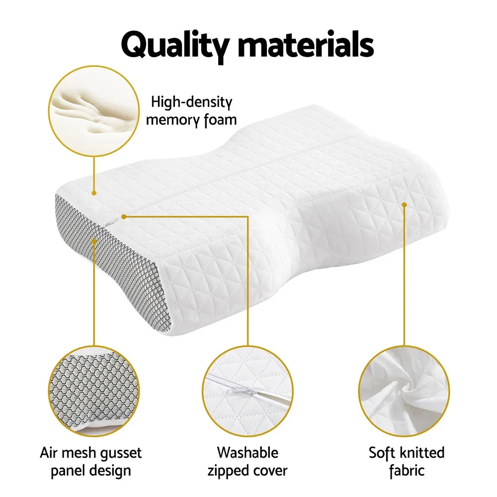 Giselle Memory Foam Pillow Contour Neck - Mekamart Australia