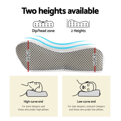 Giselle Memory Foam Pillow Contour Neck - Mekamart Australia
