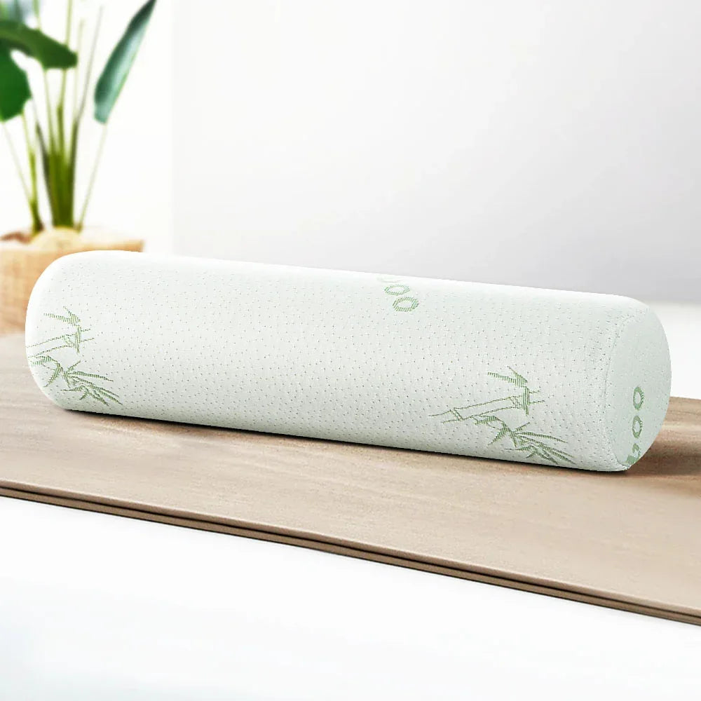 Giselle Bedding Memory Foam Neck Roll Pillow Bamboo Cover - Mekamart Australia
