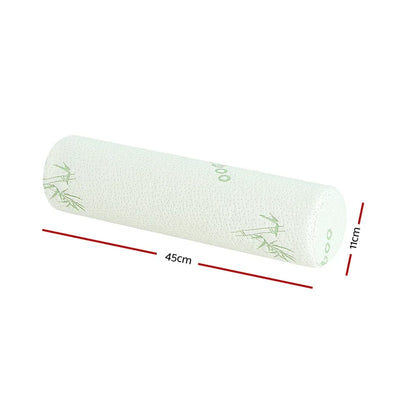 Giselle Bedding Memory Foam Neck Roll Pillow Bamboo Cover - Mekamart Australia