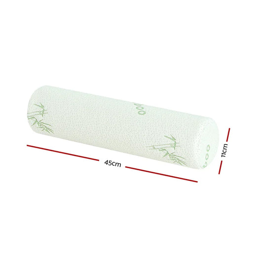 Giselle Bedding Memory Foam Neck Roll Pillow Bamboo Cover - Mekamart Australia