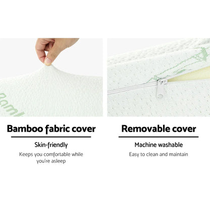 Giselle Bedding Memory Foam Neck Roll Pillow Bamboo Cover - Mekamart Australia