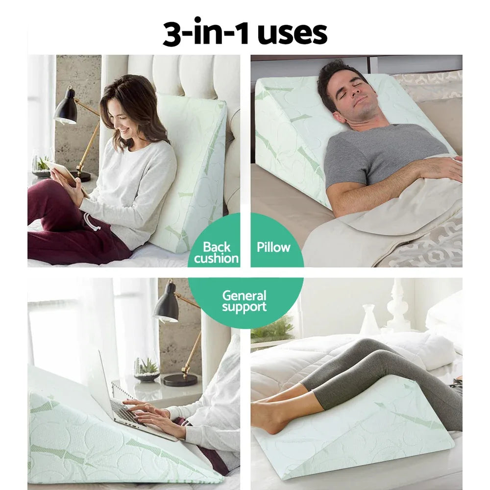 Giselle Bedding Wedge Pillow Bamboo Cover Twin Pack - Mekamart Australia