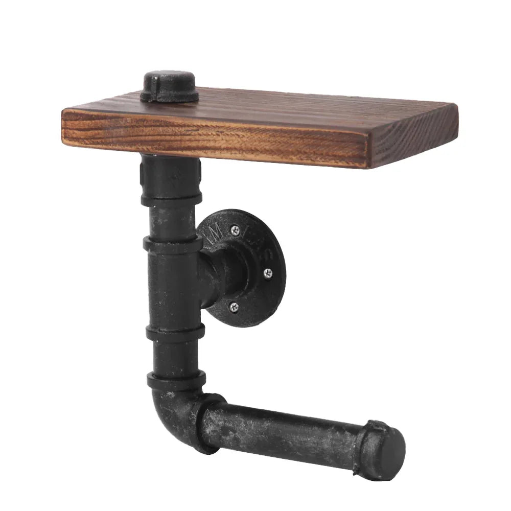Artiss Floating DIY Pipe Shelf Toilet Paper Holder - Mekamart Australia