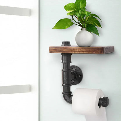 Artiss Floating DIY Pipe Shelf Toilet Paper Holder - Mekamart Australia