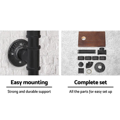 Artiss Floating DIY Pipe Shelf Toilet Paper Holder - Mekamart Australia