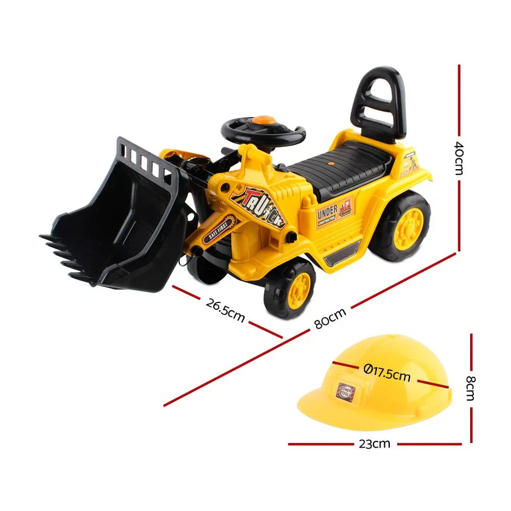 Keezi Ride On Car Toys Kids Excavator Bulldozer Sandpit Digger Car Pretend Play - Mekamart Australia