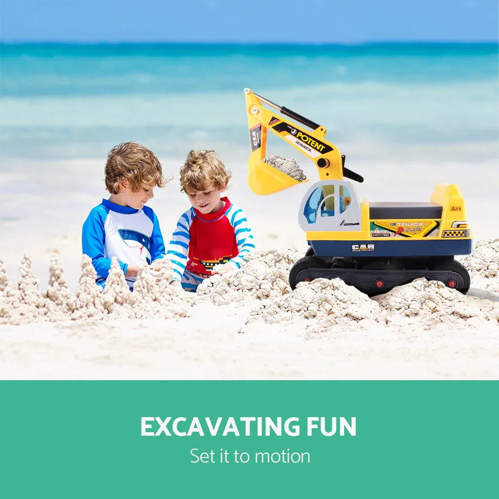 Keezi Ride On Car Toys Kids Excavator Digger Sandpit Bulldozer Car Pretend Play - Mekamart Australia