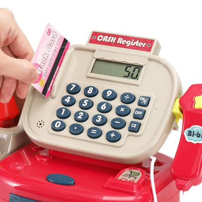 Keezi Kids Cash Register Calculator Pretend Play Shops Money Checkout Toys Set - Mekamart Australia