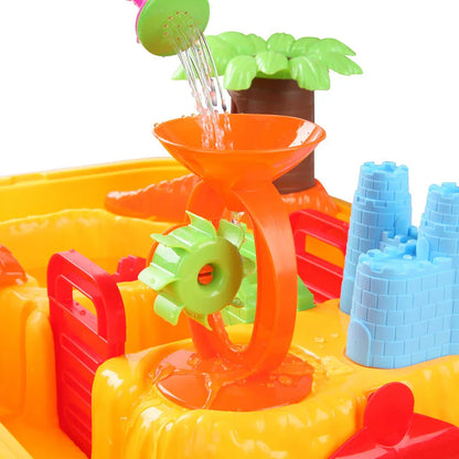 Keezi Kids Sandpit Pretend Play Set Sand Water Table Chair Outdoor Beach Toy - Mekamart Australia