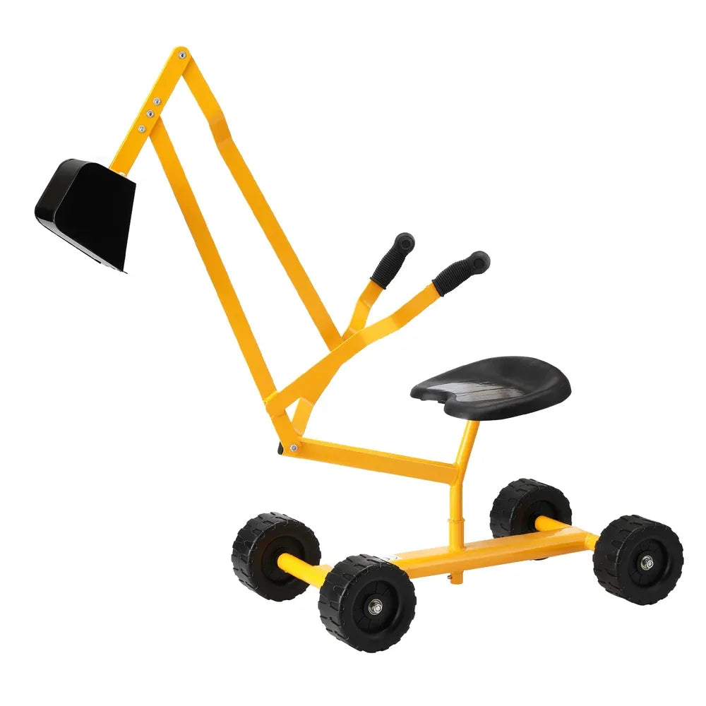 Keezi Kids Ride On Car Digger Bulldozer Sandpit Play Toys Rotate Seat Yellow - Mekamart Australia