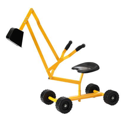 Keezi Kids Ride On Car Digger Bulldozer Sandpit Play Toys Rotate Seat Yellow - Mekamart Australia