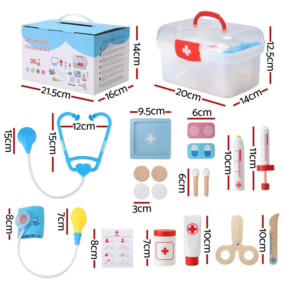 Keezi Kids Doctor Nurse Medical Case Pretend Play Set Stethoscope Medicine Toys - Mekamart Australia