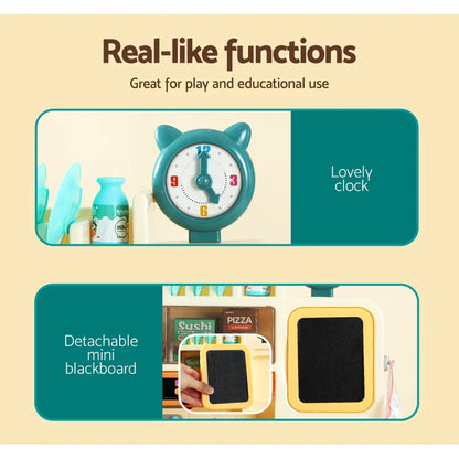 Keezi Kids Kitchen Pretend Play Set Cooking Sound Steam Light Function - Mekamart Australia