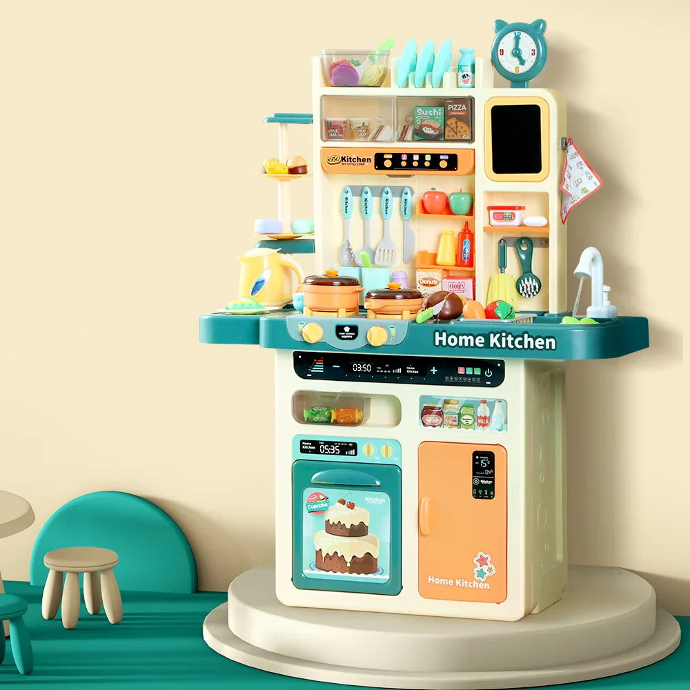 Keezi Kids Kitchen Pretend Play Set Cooking Sound Steam Light Function - Mekamart Australia