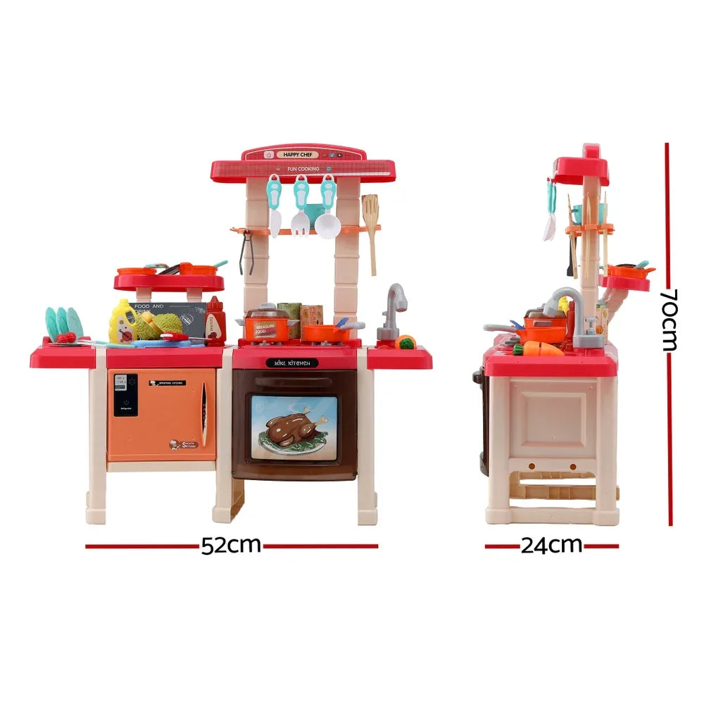 Keezi Kids Kitchen Pretend Play Set Cooking Sound Steam Light Function - Mekamart Australia