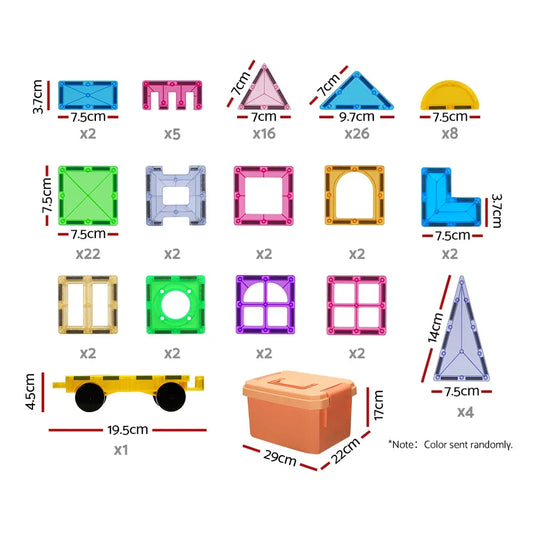 Keezi 100pcs Kids Magnetic Tiles Blocks Building Educational Toys Children Gift - Mekamart Australia