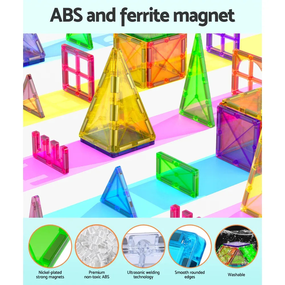 Keezi 100pcs Kids Magnetic Tiles Blocks Building Educational Toys Children Gift - Mekamart Australia