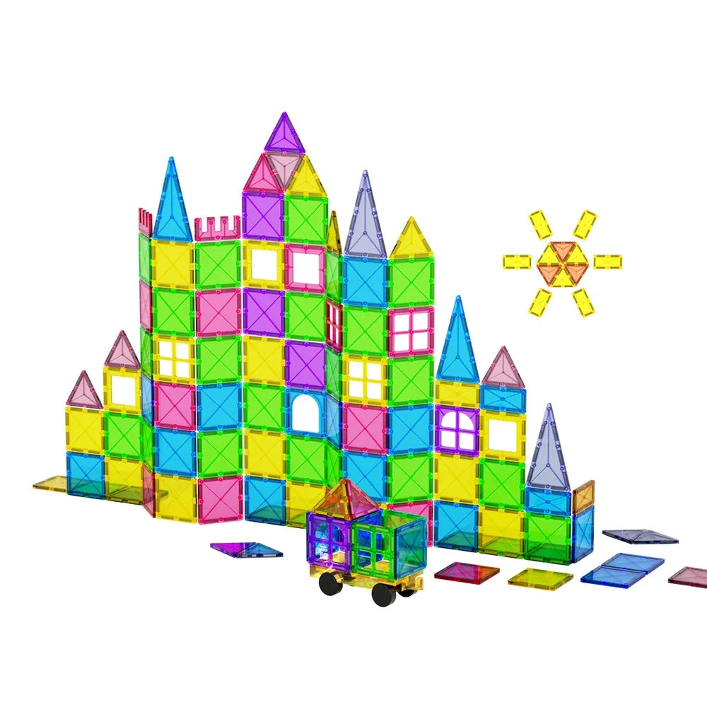 Keezi 60pcs Kids Magnetic Tiles Blocks Building Educational Toys Children Gift - Mekamart Australia