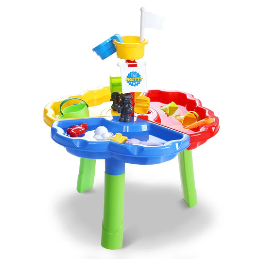 Keezi Kids Sandpit Pretend Play Set Outdoor Sand Water Table Beach Toy - Mekamart Australia