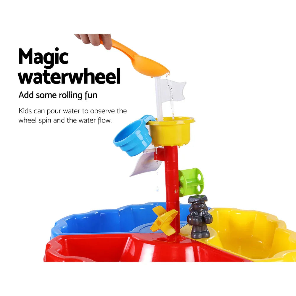 Keezi Kids Sandpit Pretend Play Set Outdoor Sand Water Table Beach Toy - Mekamart Australia