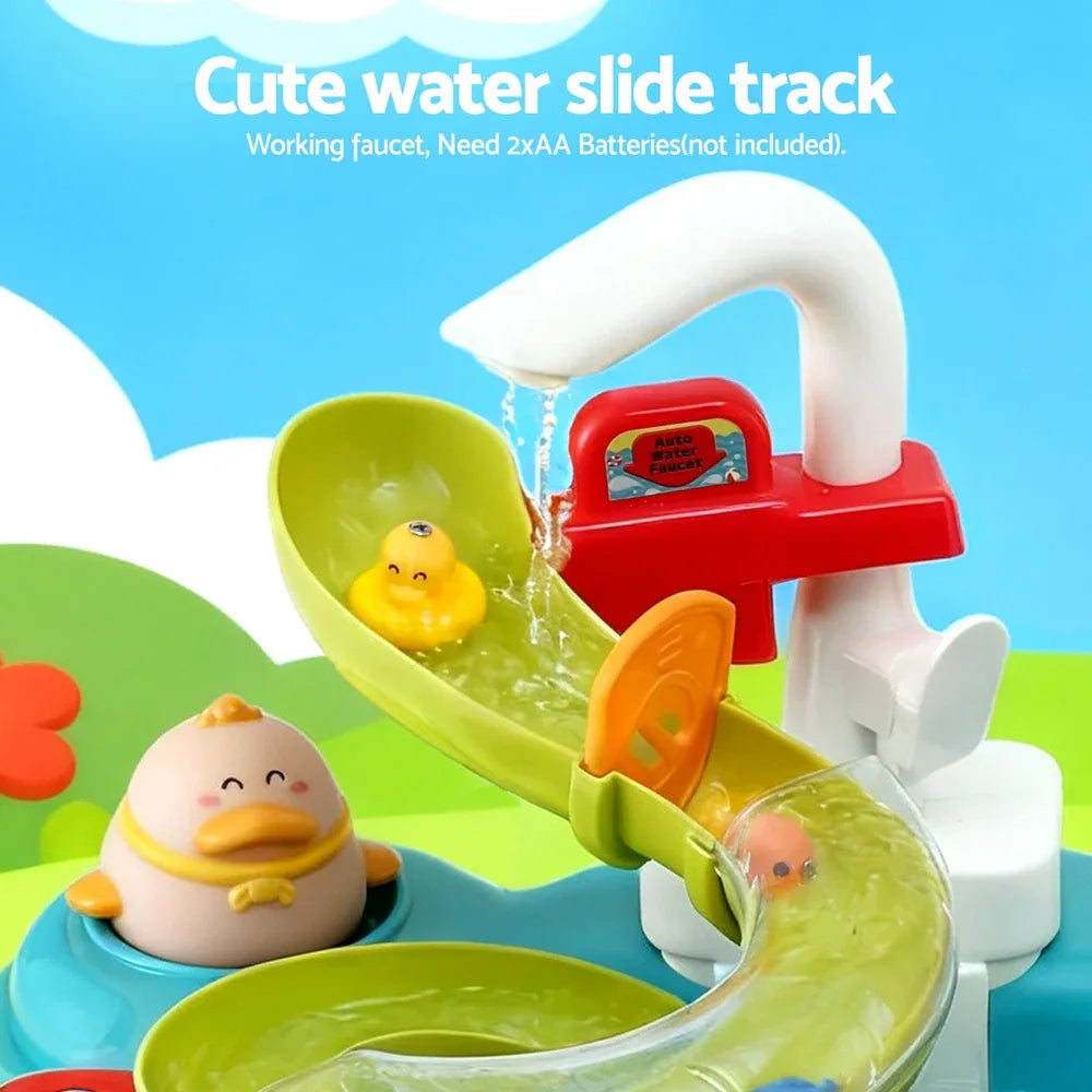 Keezi Kids Pretend Play Kitchen Sink with Faucet Floating Fishing Toys Play food - Mekamart Australia
